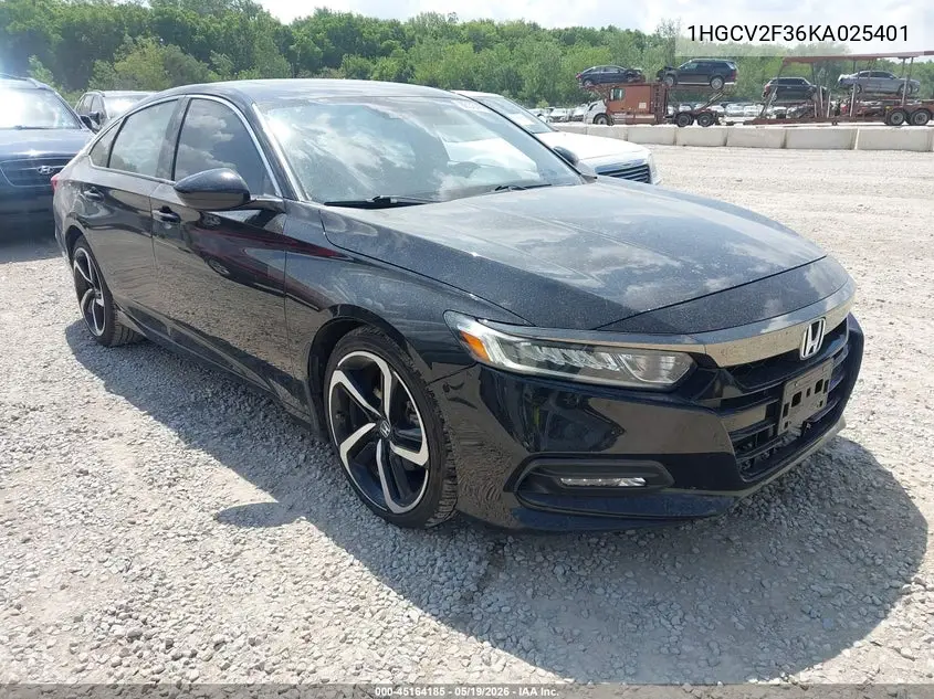 1HGCV2F36KA025401 2019 Honda Accord Sport 2.0T