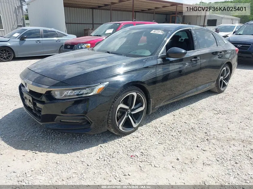 1HGCV2F36KA025401 2019 Honda Accord Sport 2.0T