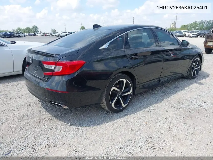 1HGCV2F36KA025401 2019 Honda Accord Sport 2.0T