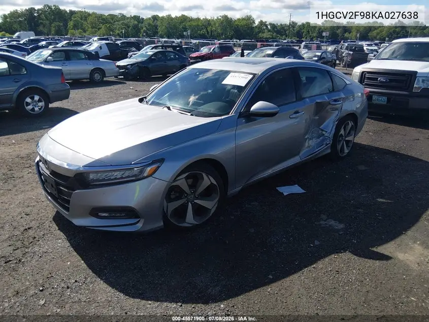 2019 Honda Accord Touring 2.0T VIN: 1HGCV2F98KA027638 Lot: 45571900