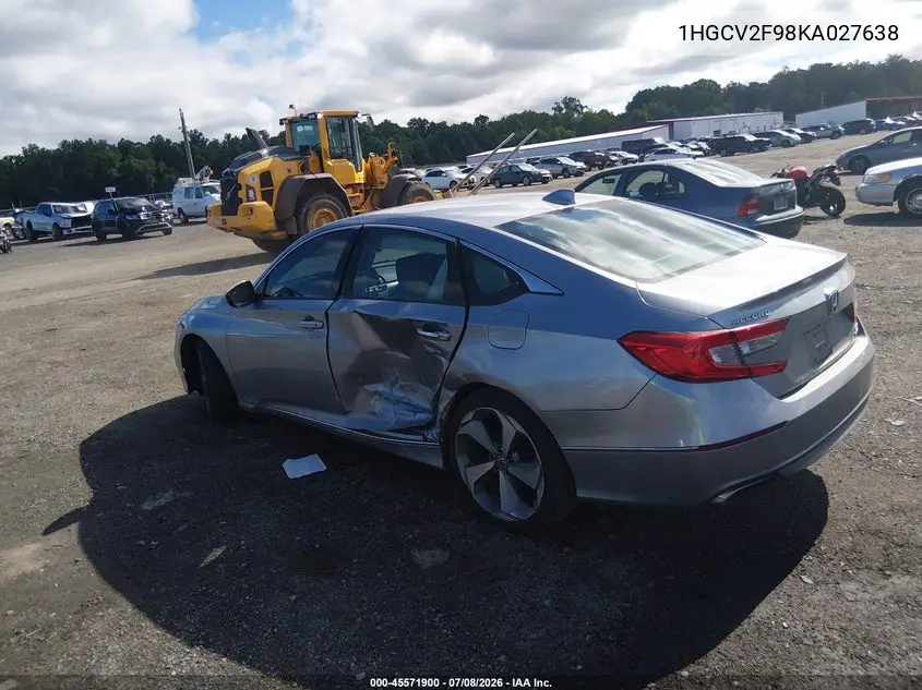 2019 Honda Accord Touring 2.0T VIN: 1HGCV2F98KA027638 Lot: 45571900