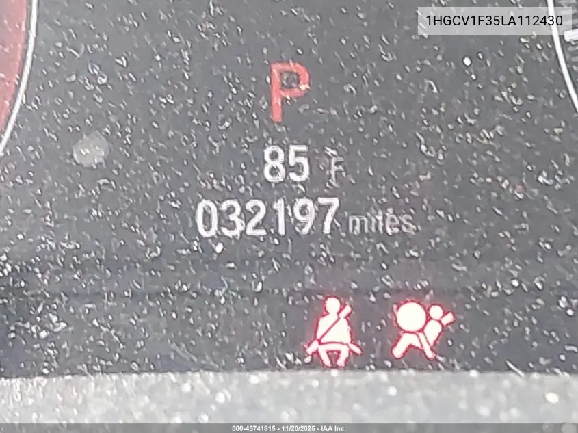 1HGCV1F35LA112430 2020 Honda Accord Sport