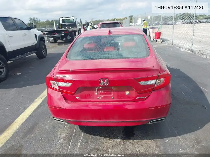 1HGCV1F35LA112430 2020 Honda Accord Sport
