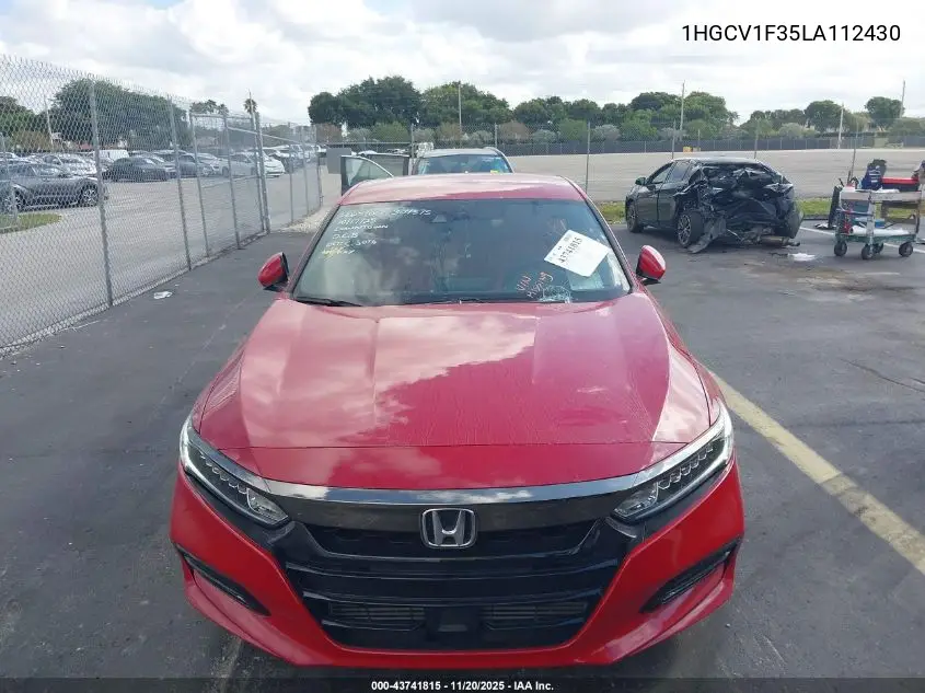 1HGCV1F35LA112430 2020 Honda Accord Sport
