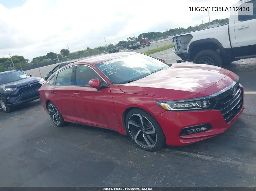 1HGCV1F35LA112430 2020 Honda Accord Sport