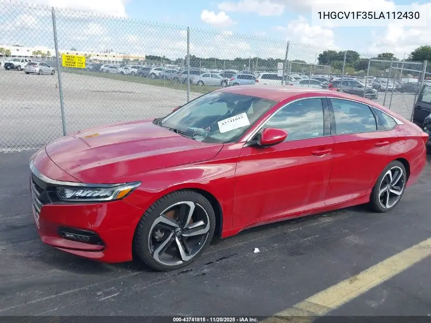 1HGCV1F35LA112430 2020 Honda Accord Sport