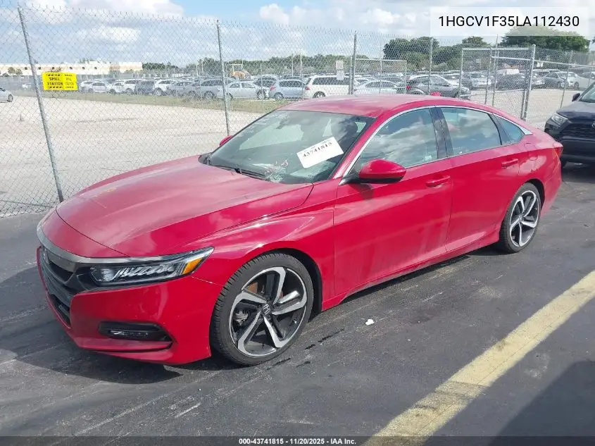 1HGCV1F35LA112430 2020 Honda Accord Sport