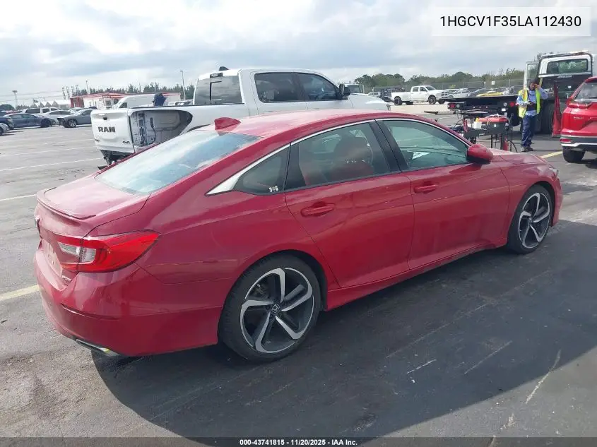 1HGCV1F35LA112430 2020 Honda Accord Sport