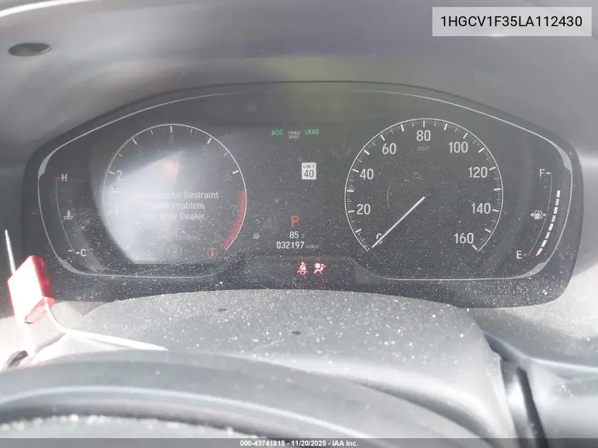 1HGCV1F35LA112430 2020 Honda Accord Sport