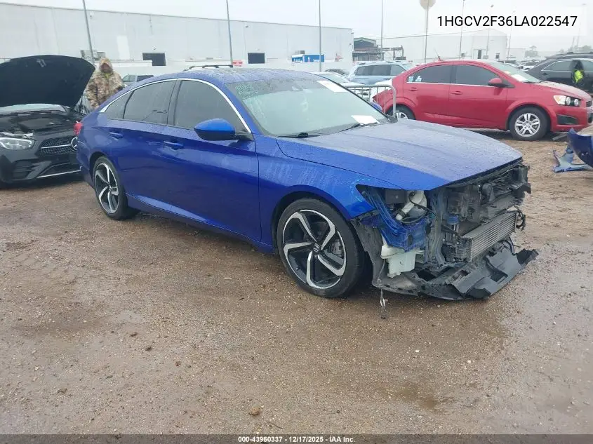 1HGCV2F36LA022547 2020 Honda Accord Sport 2.0T