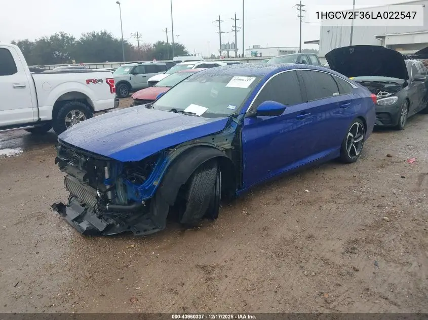 1HGCV2F36LA022547 2020 Honda Accord Sport 2.0T