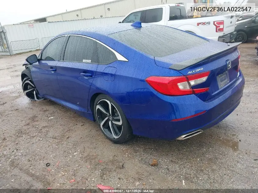 1HGCV2F36LA022547 2020 Honda Accord Sport 2.0T