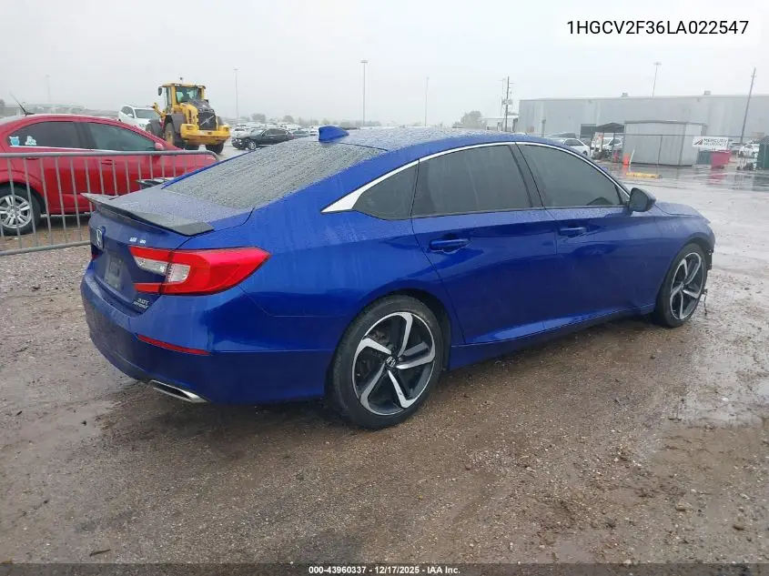 1HGCV2F36LA022547 2020 Honda Accord Sport 2.0T
