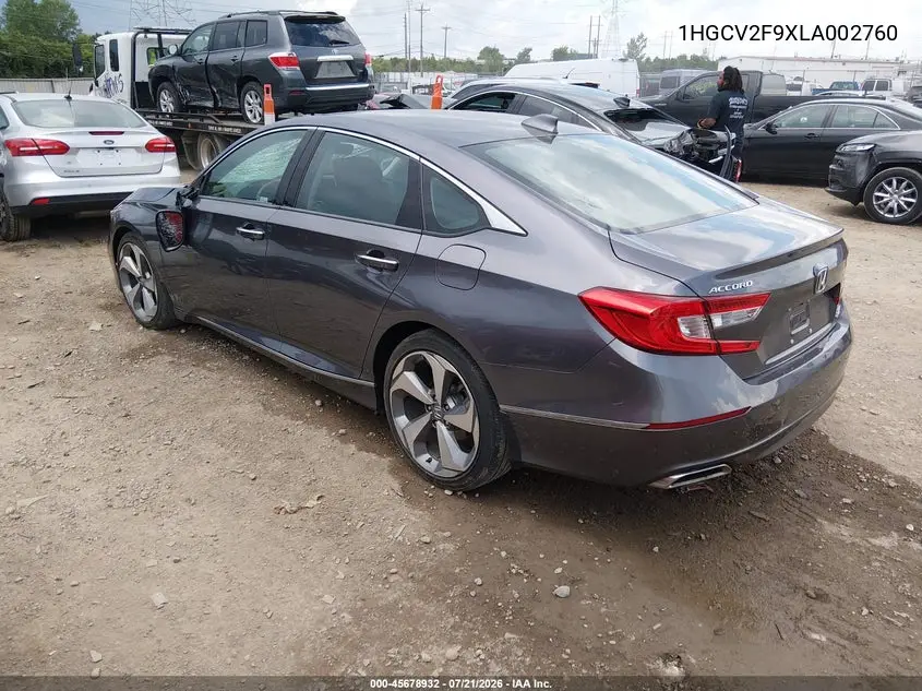 2020 Honda Accord Touring VIN: 1HGCV2F9XLA002760 Lot: 45678932