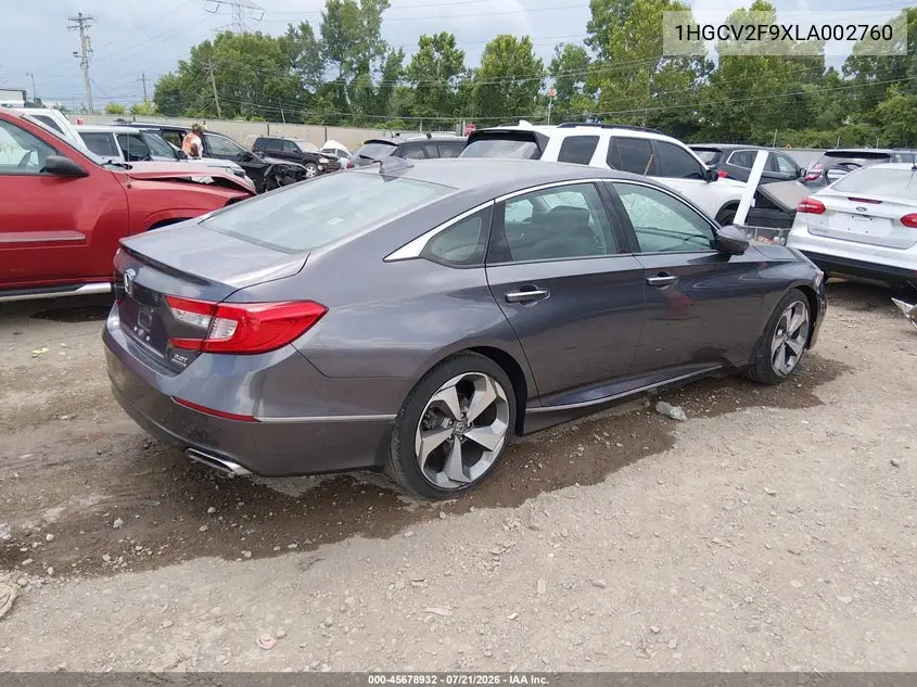2020 Honda Accord Touring VIN: 1HGCV2F9XLA002760 Lot: 45678932