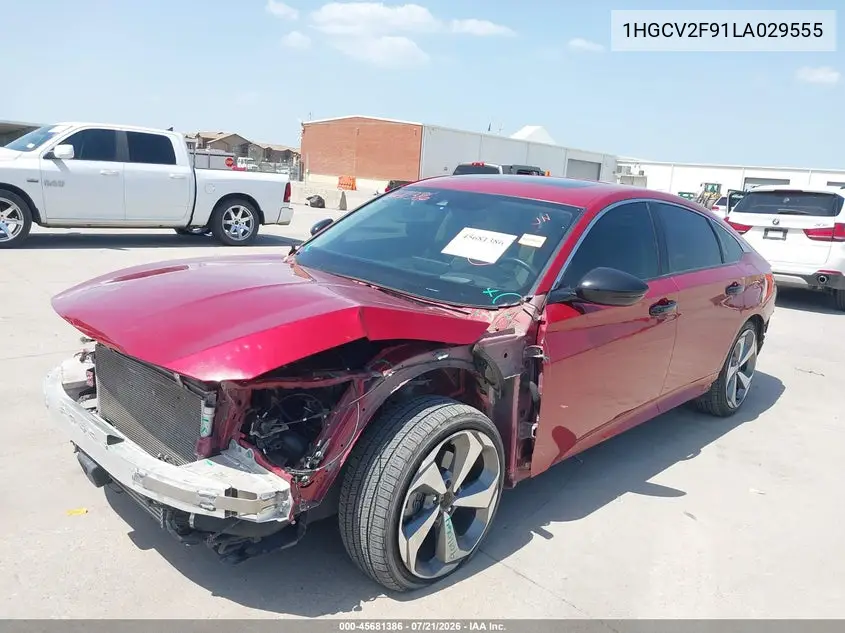 2020 Honda Accord Touring VIN: 1HGCV2F91LA029555 Lot: 45681386