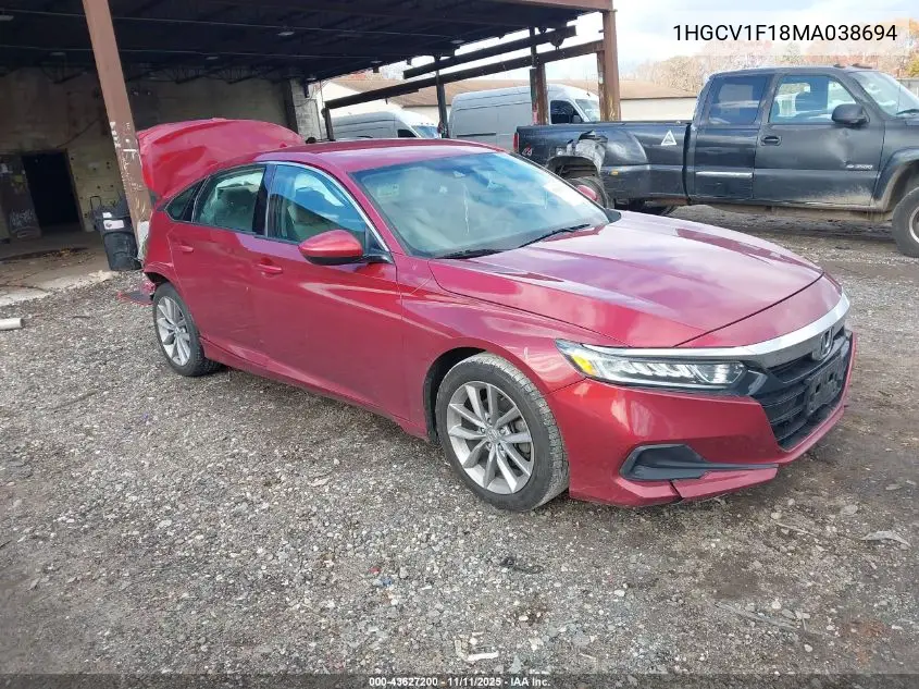 1HGCV1F18MA038694 2021 Honda Accord Lx