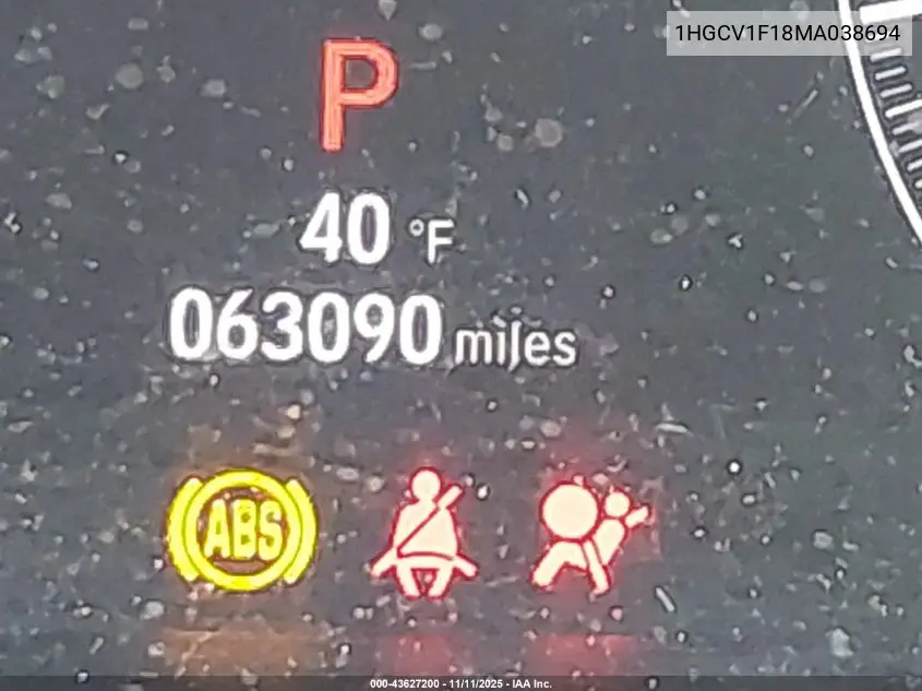 1HGCV1F18MA038694 2021 Honda Accord Lx