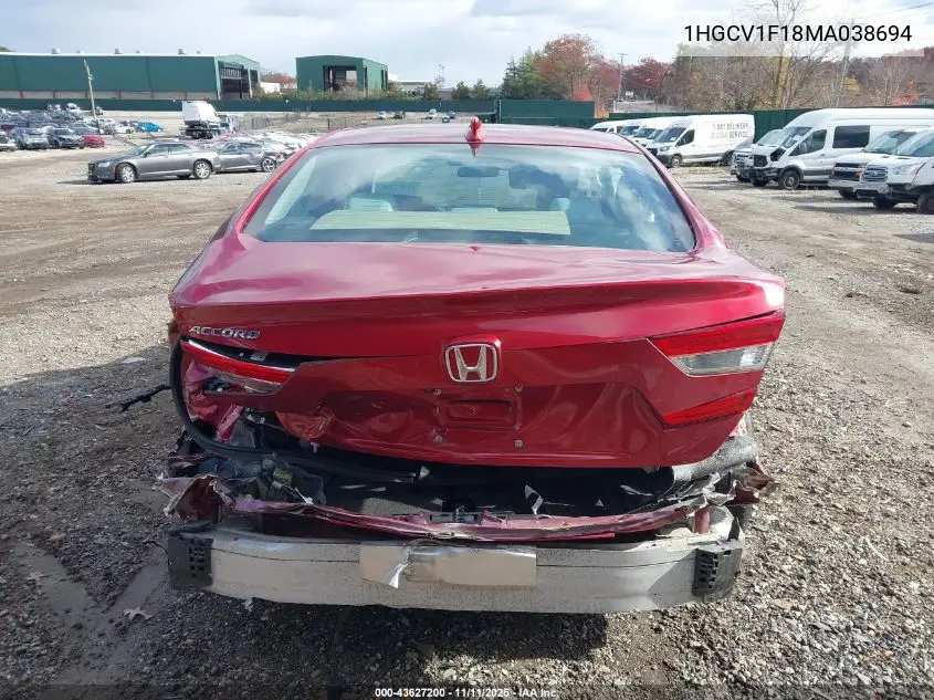 1HGCV1F18MA038694 2021 Honda Accord Lx