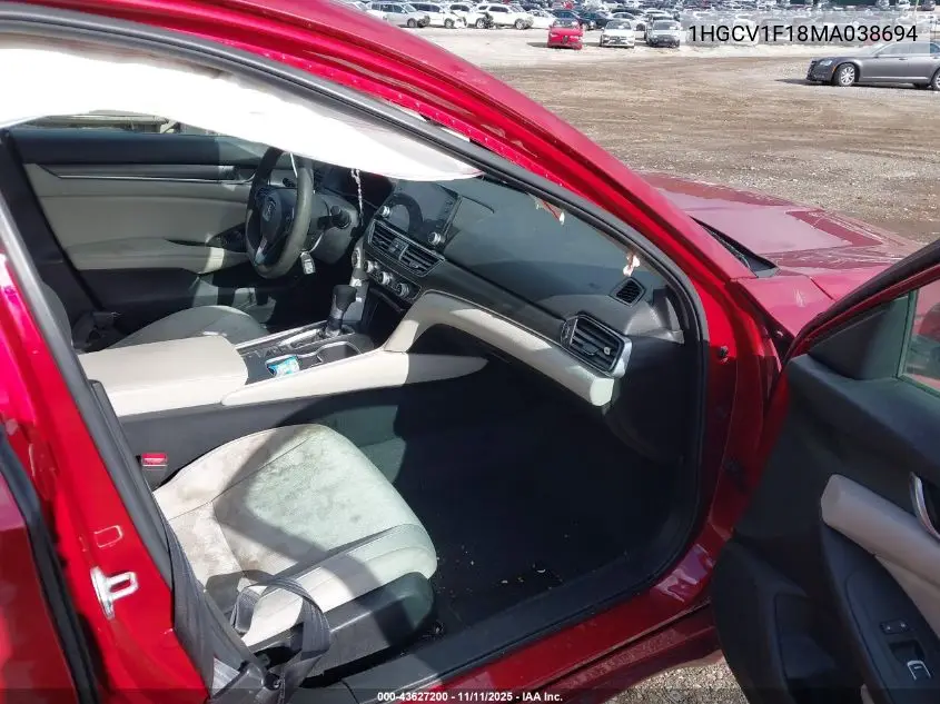 1HGCV1F18MA038694 2021 Honda Accord Lx