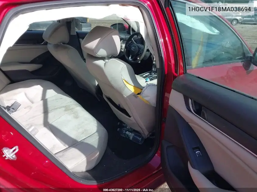 1HGCV1F18MA038694 2021 Honda Accord Lx