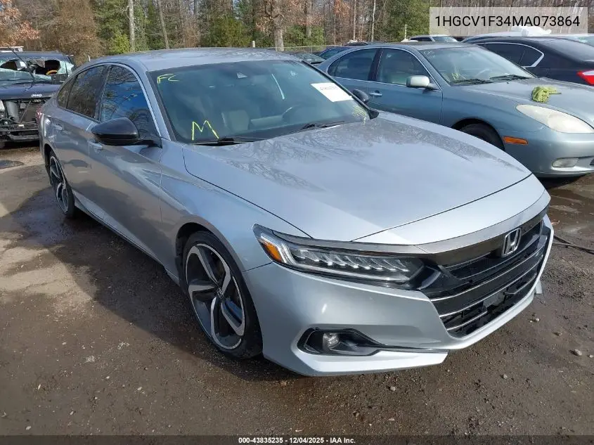 1HGCV1F34MA073864 2021 Honda Accord Sport