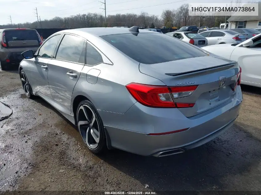 1HGCV1F34MA073864 2021 Honda Accord Sport