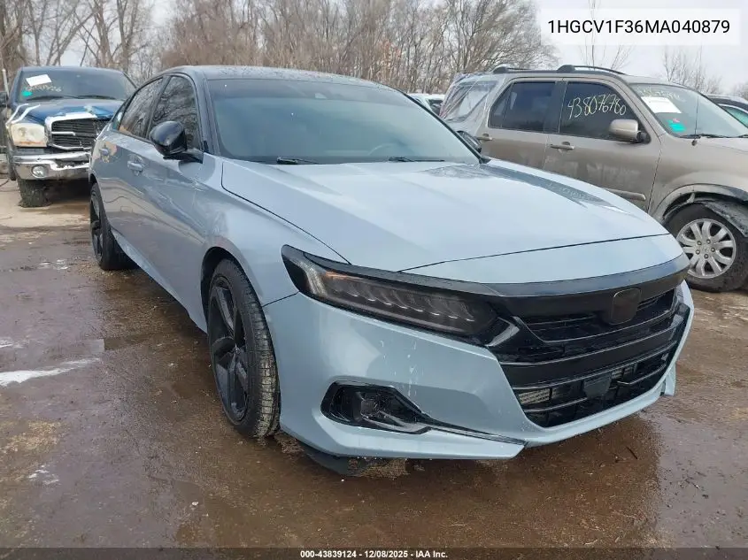1HGCV1F36MA040879 2021 Honda Accord Sport