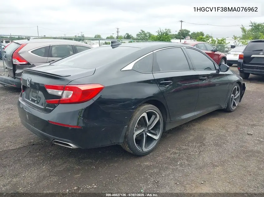 2021 Honda Accord Sport VIN: 1HGCV1F38MA076962 Lot: 45527126