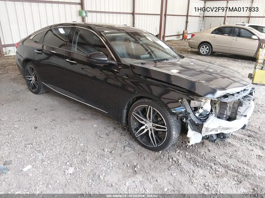 2021 Honda Accord Touring VIN: 1HGCV2F97MA017833 Lot: 45669519