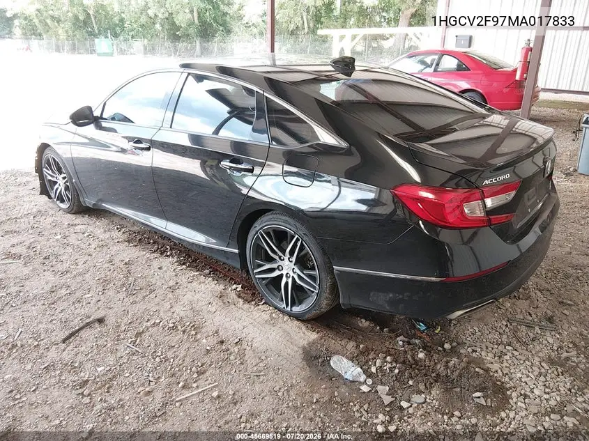 2021 Honda Accord Touring VIN: 1HGCV2F97MA017833 Lot: 45669519