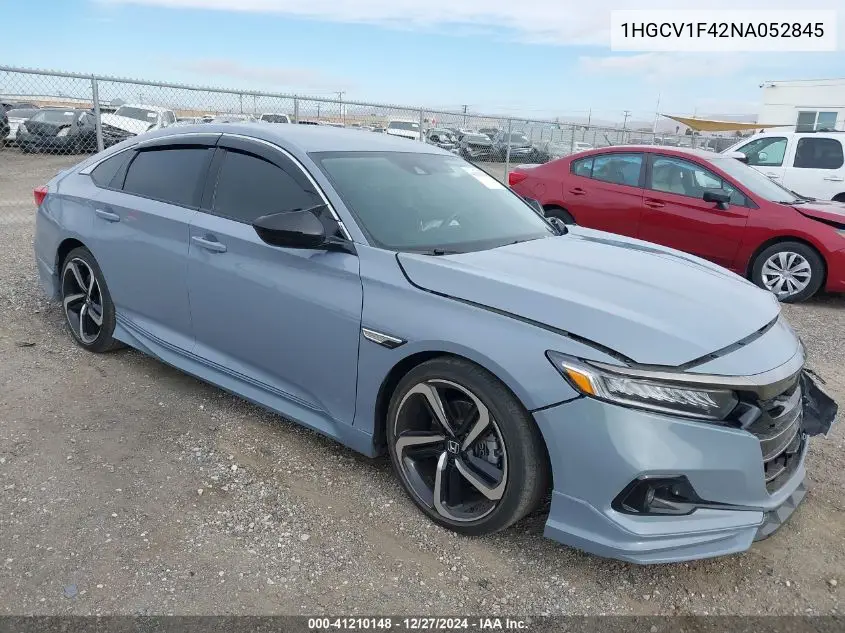 1HGCV1F42NA052845 2022 Honda Accord Sport Se