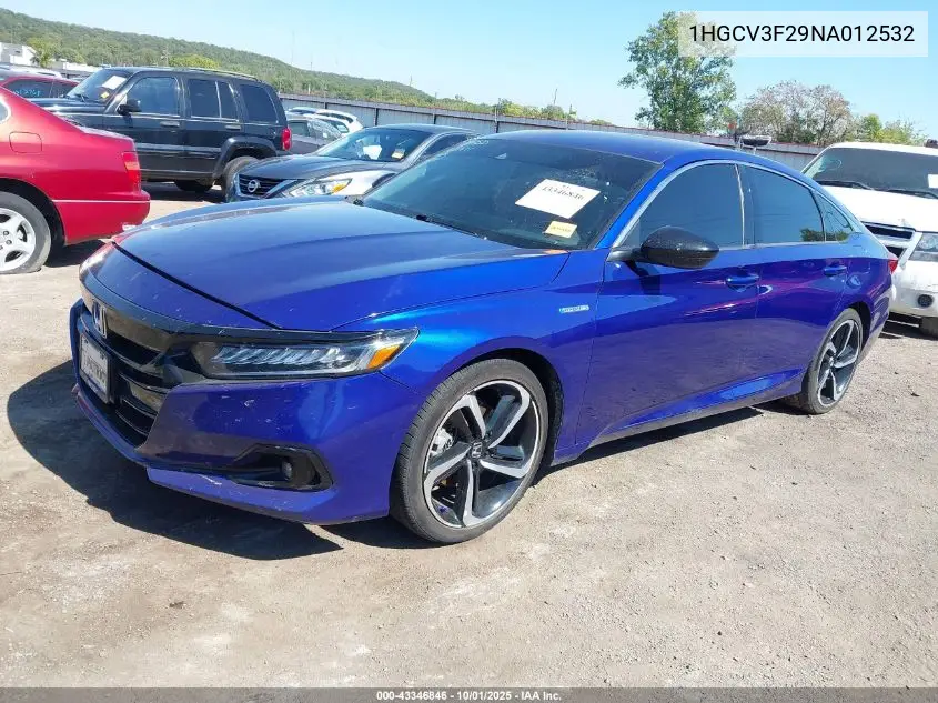 1HGCV3F29NA012532 2022 Honda Accord Hybrid Sport