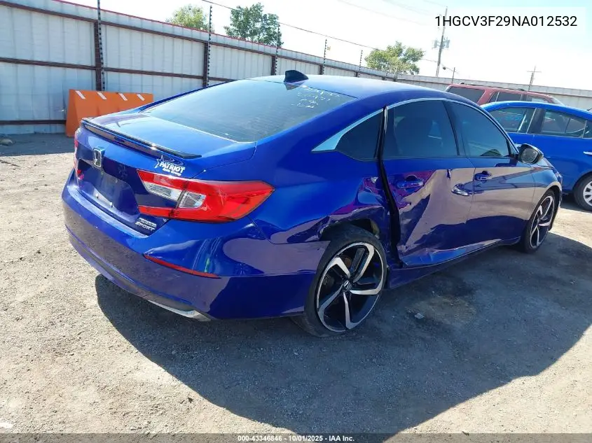1HGCV3F29NA012532 2022 Honda Accord Hybrid Sport