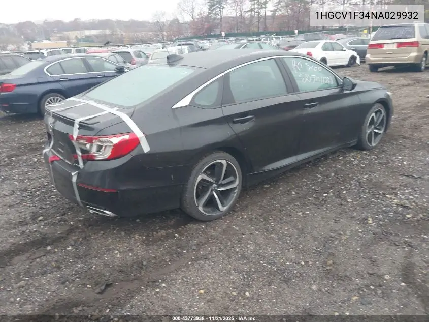1HGCV1F34NA029932 2022 Honda Accord Sport