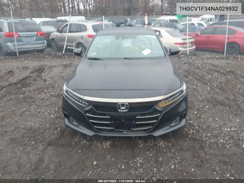 1HGCV1F34NA029932 2022 Honda Accord Sport