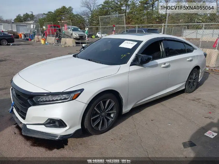 1HGCV1F5XNA055064 2022 Honda Accord Ex-L