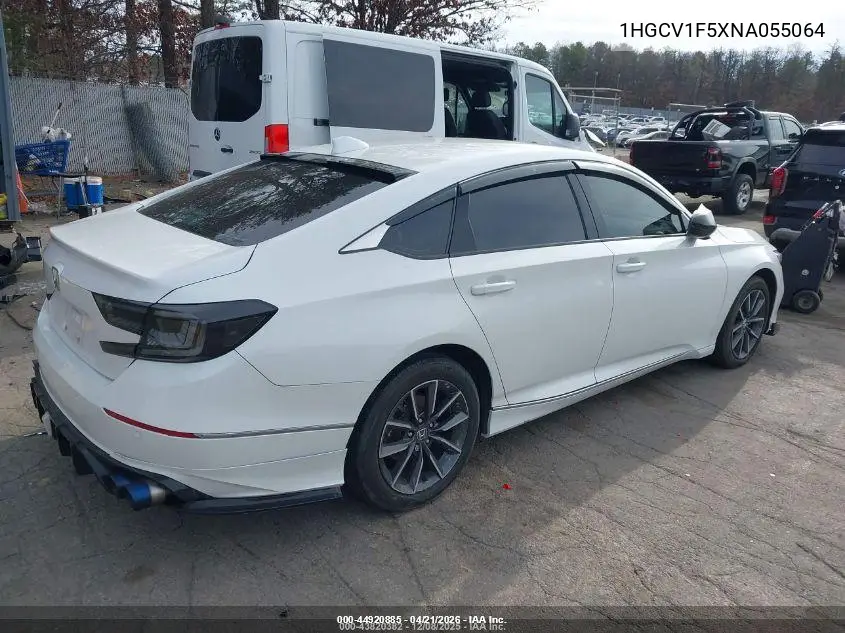 1HGCV1F5XNA055064 2022 Honda Accord Ex-L