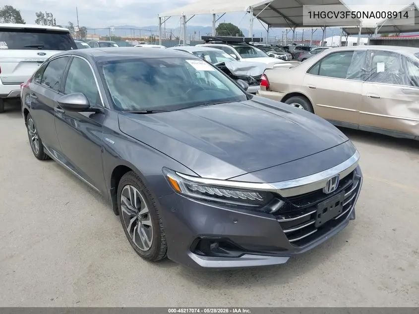2022 Honda Accord Hybrid Ex-L VIN: 1HGCV3F50NA008914 Lot: 45217074