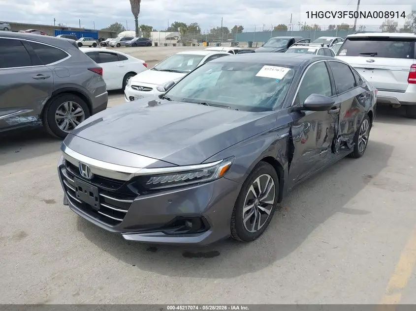 2022 Honda Accord Hybrid Ex-L VIN: 1HGCV3F50NA008914 Lot: 45217074