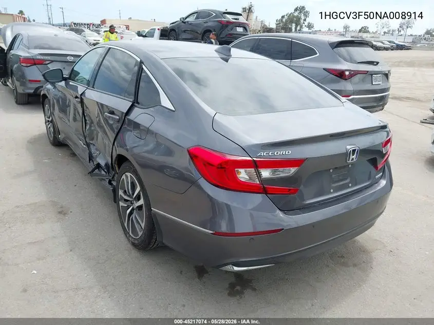 2022 Honda Accord Hybrid Ex-L VIN: 1HGCV3F50NA008914 Lot: 45217074
