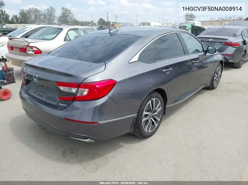 2022 Honda Accord Hybrid Ex-L VIN: 1HGCV3F50NA008914 Lot: 45217074