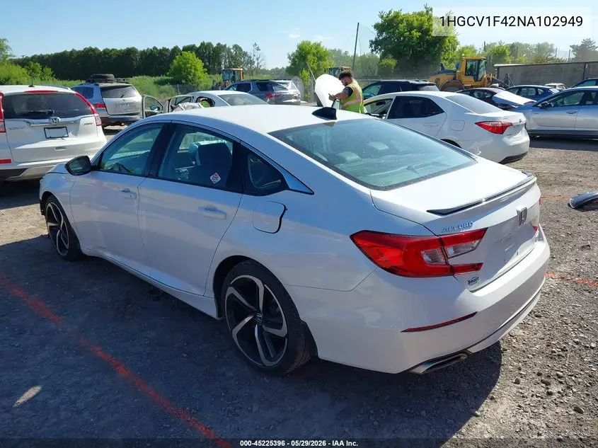 2022 Honda Accord Sport Special Edition VIN: 1HGCV1F42NA102949 Lot: 45225396