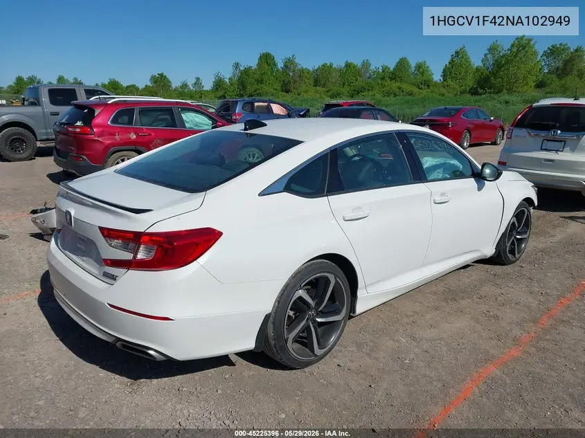 2022 Honda Accord Sport Special Edition VIN: 1HGCV1F42NA102949 Lot: 45225396