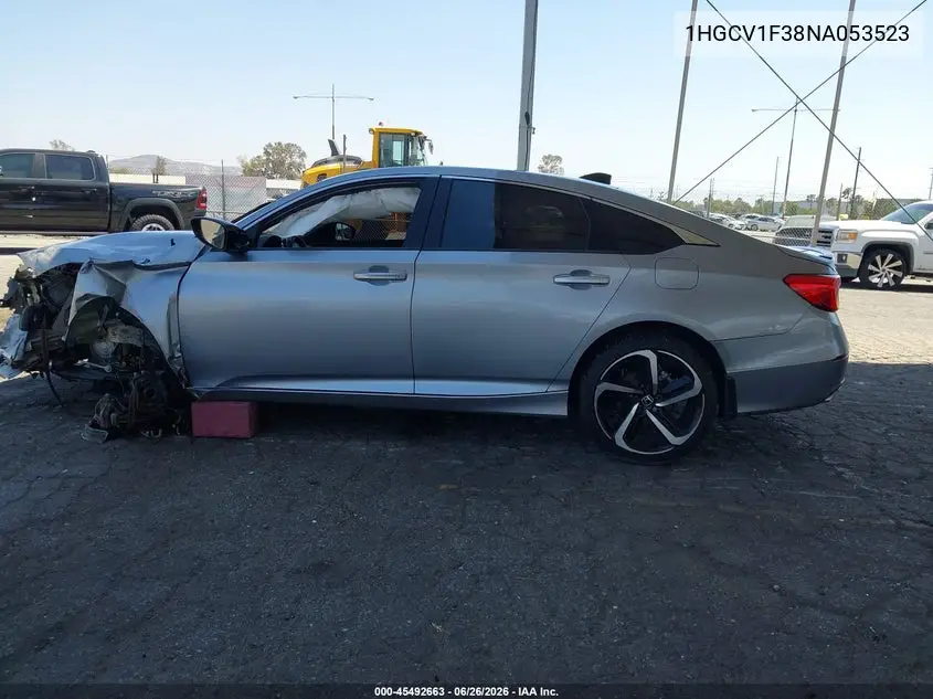 2022 Honda Accord Sport VIN: 1HGCV1F38NA053523 Lot: 45492663