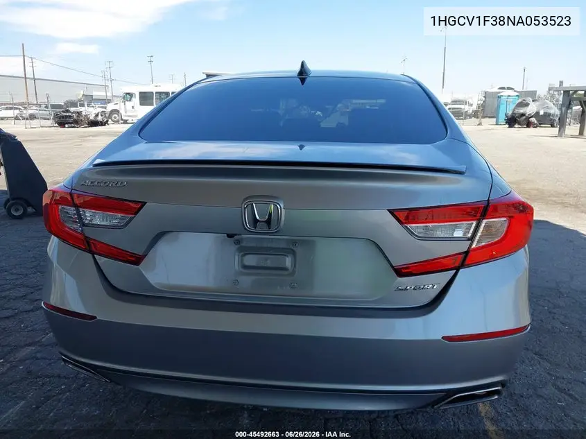 2022 Honda Accord Sport VIN: 1HGCV1F38NA053523 Lot: 45492663
