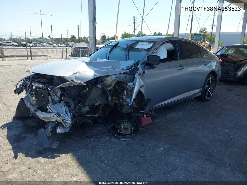 2022 Honda Accord Sport VIN: 1HGCV1F38NA053523 Lot: 45492663