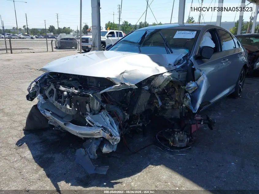 2022 Honda Accord Sport VIN: 1HGCV1F38NA053523 Lot: 45492663