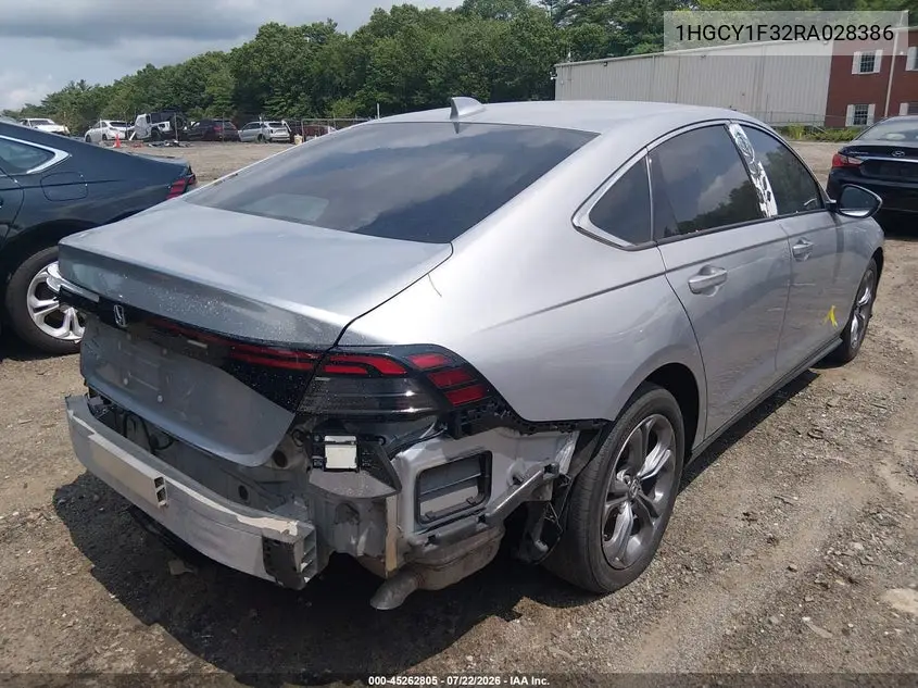 2024 Honda Accord Ex VIN: 1HGCY1F32RA028386 Lot: 45262805