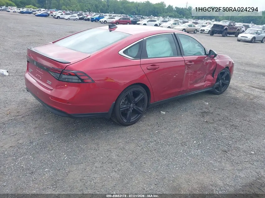 2024 Honda Accord Hybrid Sport VIN: 1HGCY2F50RA024294 Lot: 45682174